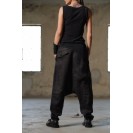 Black Asymmetric Fine Knit Blouse