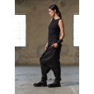 Black Asymmetric Fine Knit Blouse