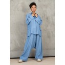 Blue Linen Shirt Women's Long Sleeve Linen Shirt