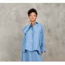 Blue Linen Shirt Women's Long Sleeve Linen Shirt