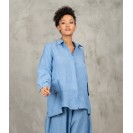 Blue Linen Shirt Women's Long Sleeve Linen Shirt