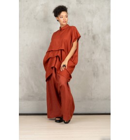 Brick Red Linen Tunic