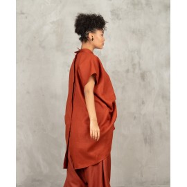 Brick Red Linen Tunic