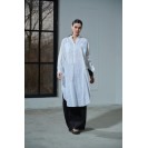 White linen long shirt dress linen women's clothing