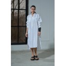 White linen long shirt dress linen women's clothing