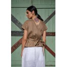 Women's Beige Linen Top