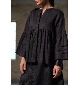 Women's Black Linen Shirt