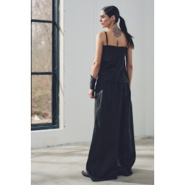 Women's Black Linen Vest