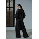 Women's Black Puff Sleeve Cotton Shirt