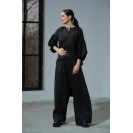 Women's Black Puff Sleeve Cotton Shirt
