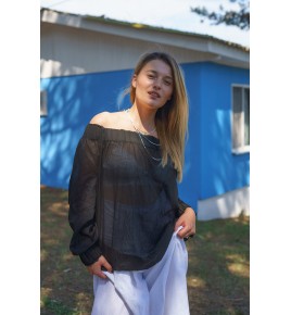 Women's Black Transparent Shirt