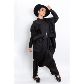 Women's Cotton Shirt Black Avant Garde Clothing