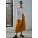 Women's Off-the-shoulder White Cotton Shirt