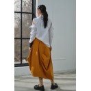 Women's Off-the-shoulder White Cotton Shirt