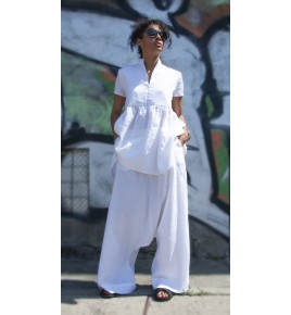 Women's White Linen Shirt