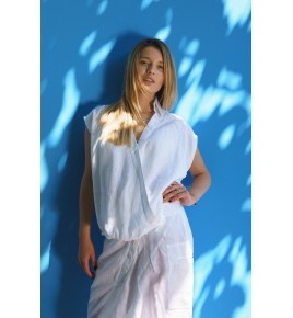 Women's White Organic Linen Shirt