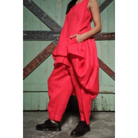 Women's asymmetric linen shirt