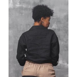 Women's black linen shirt