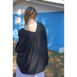 Women's black long sleeve shirt